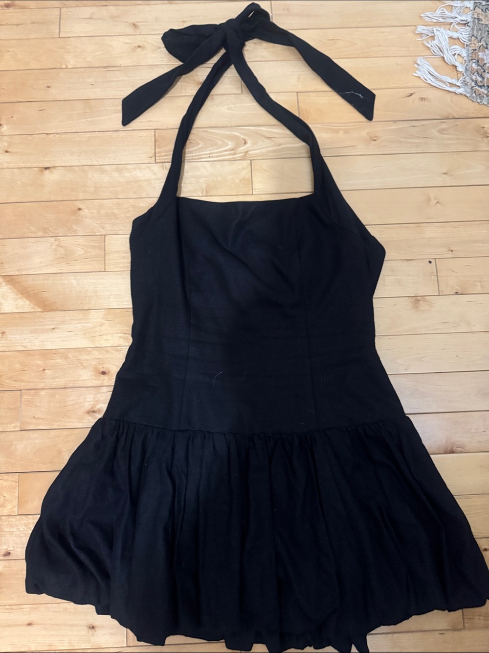 Black Halter Sundress with Flared Skirt